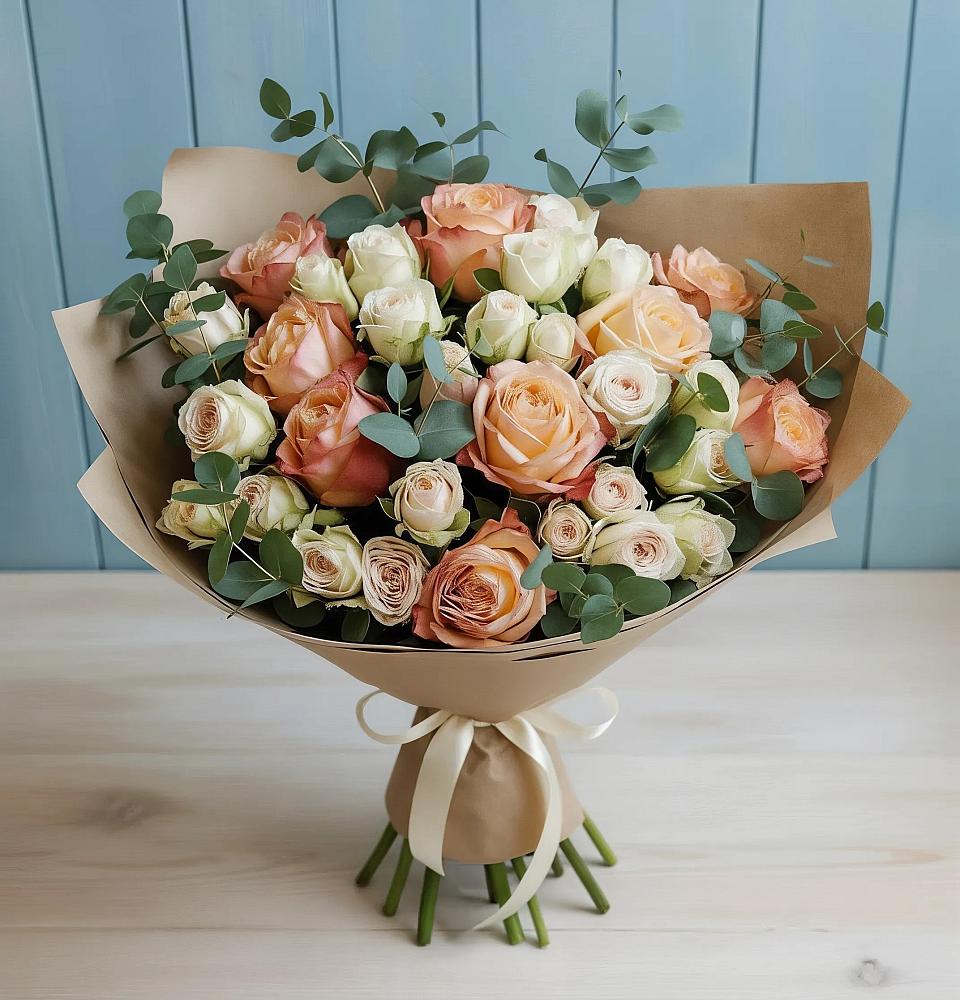 Букет цветов из: Альстромерии и Розы в Заречном Свердловской области