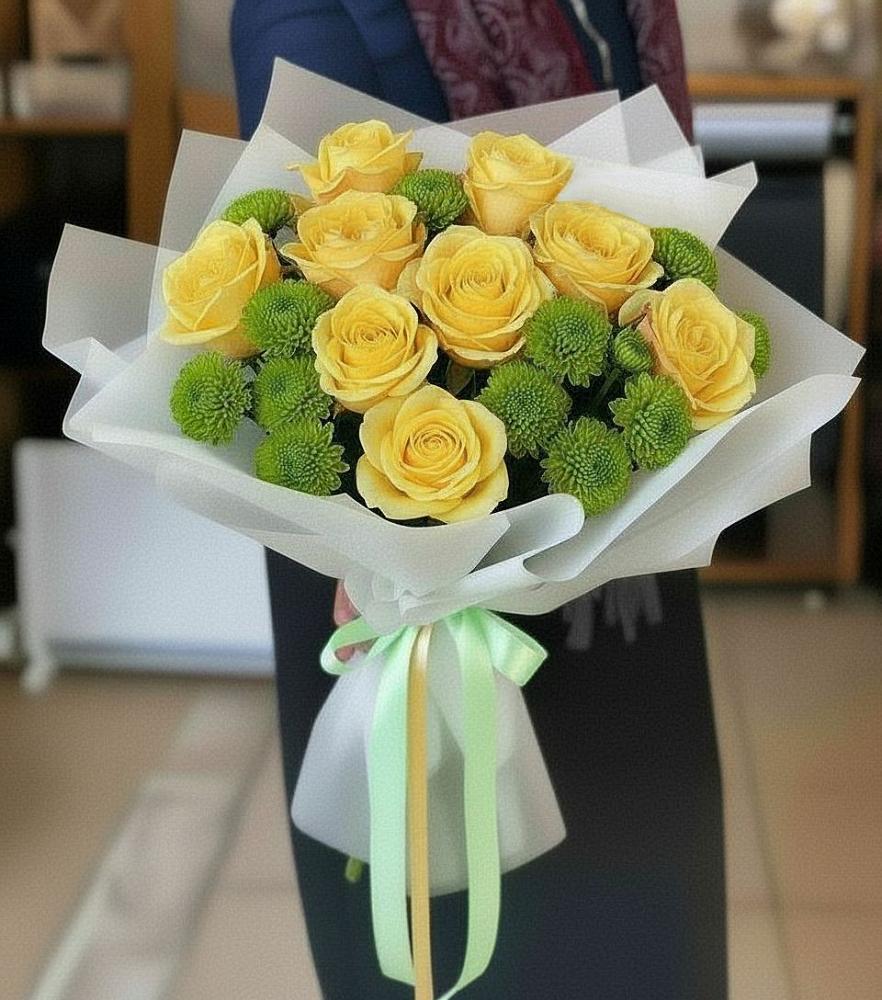 Букет цветов из: Хризантемы и Розы в Заречном Свердловской области