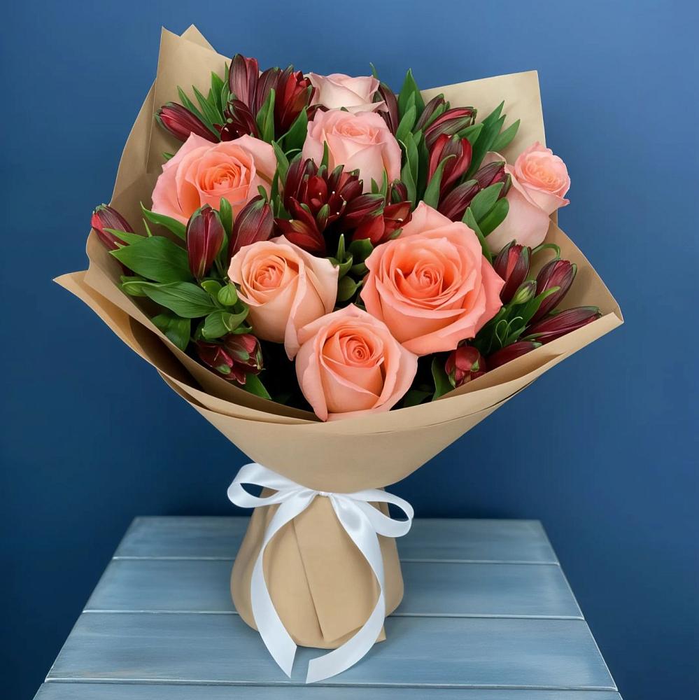 Букет цветов из: Розы и Альстромерии в Заречном Свердловской области