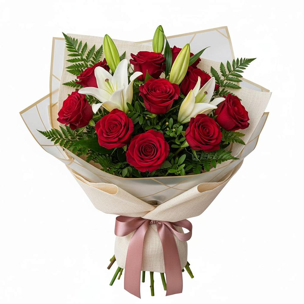 Букет цветов из: Лилии и Розы в Заречном Свердловской области