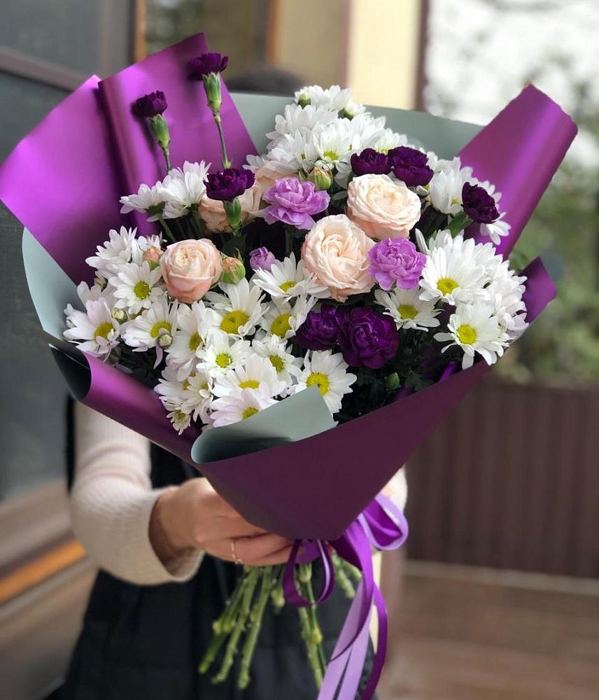 Букет цветов из: Хризантемы, Гвоздики и Розы в Заречном Свердловской области