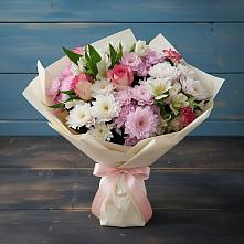 Букет цветов из:  Хризантемы, Альстромерии и Розы в Заречном Свердловской области