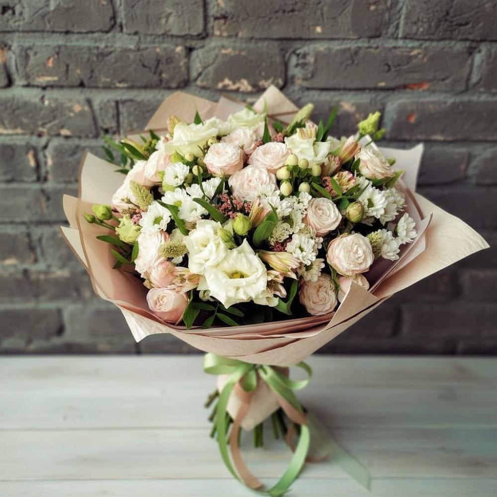 Букет цветов из: Альстромерии, Розы и Хризантемы в Заречном Свердловской области