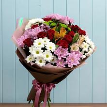Букет цветов из:  Розы, Хризантемы и Альстромерии в Заречном Свердловской области