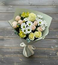 Букет цветов из:  Альстромерии, Розы и Хризантемы в Заречном Свердловской области